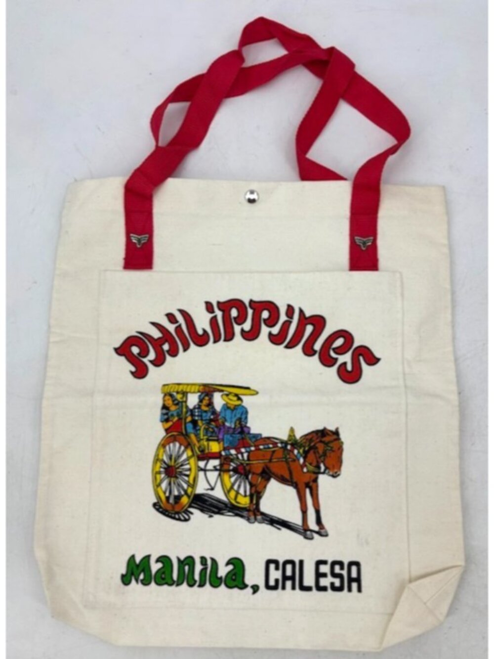 Vtg Philippines Catcha Canvas Tote Bag Manila Calesa